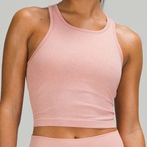 NWT Lululemon Ebb to Street Crop Tank in Puff Pink